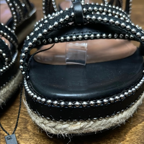 NWT, Alaia Leather Studded Espadrille Sandals - Picture 4 of 16